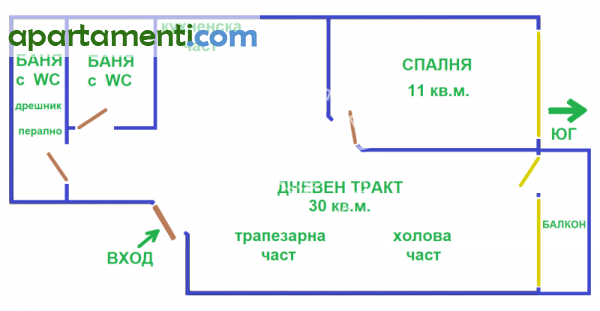 Едностаен апартамент Варна Център 6