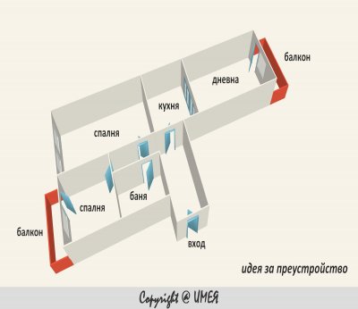 Тристаен апартамент, София, Център 12